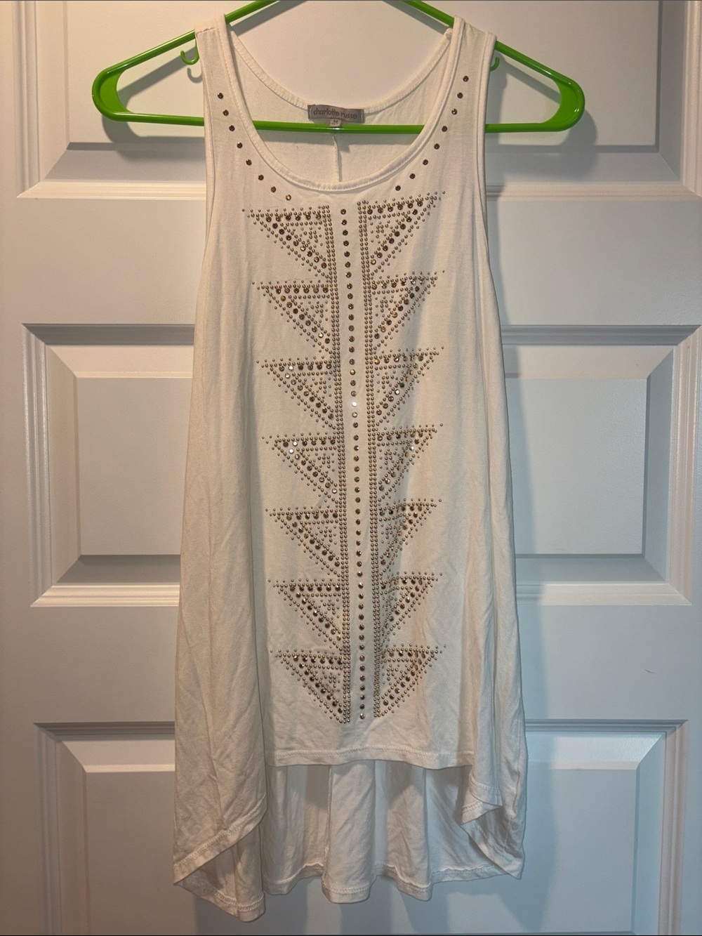 Embellished Hi Low Tank Top